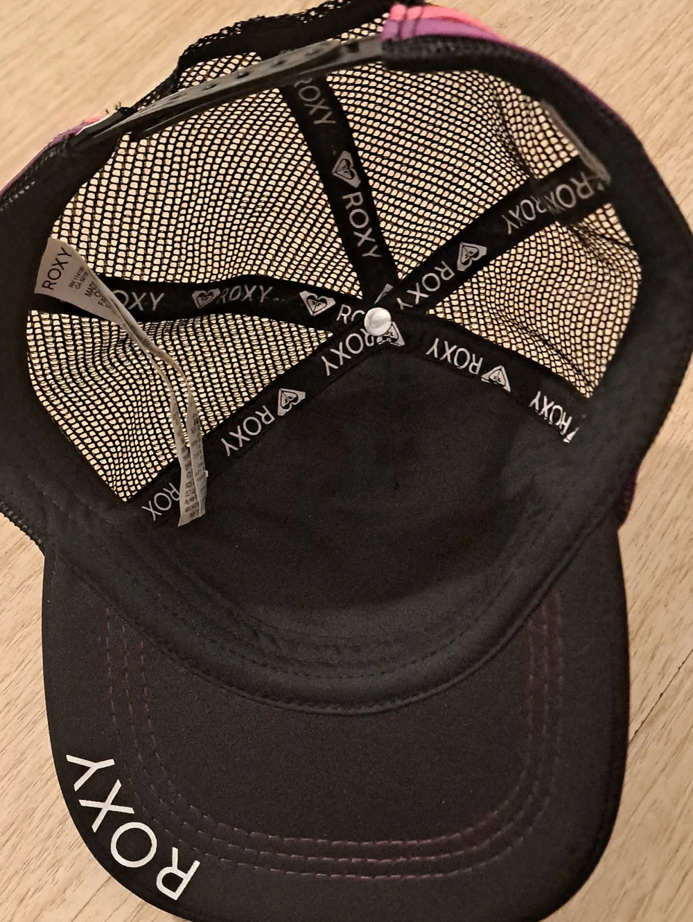 Roxy Pink and Orange Tropical Palm Trucker Hat